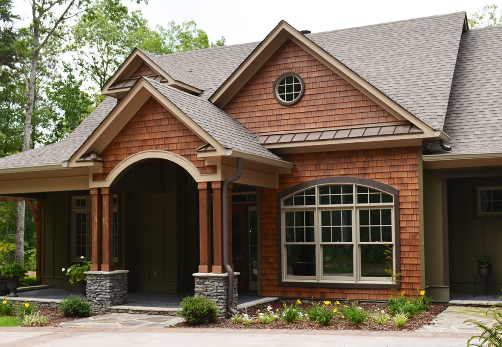 Home clad in Beach House Shake Pacifica composite shingles