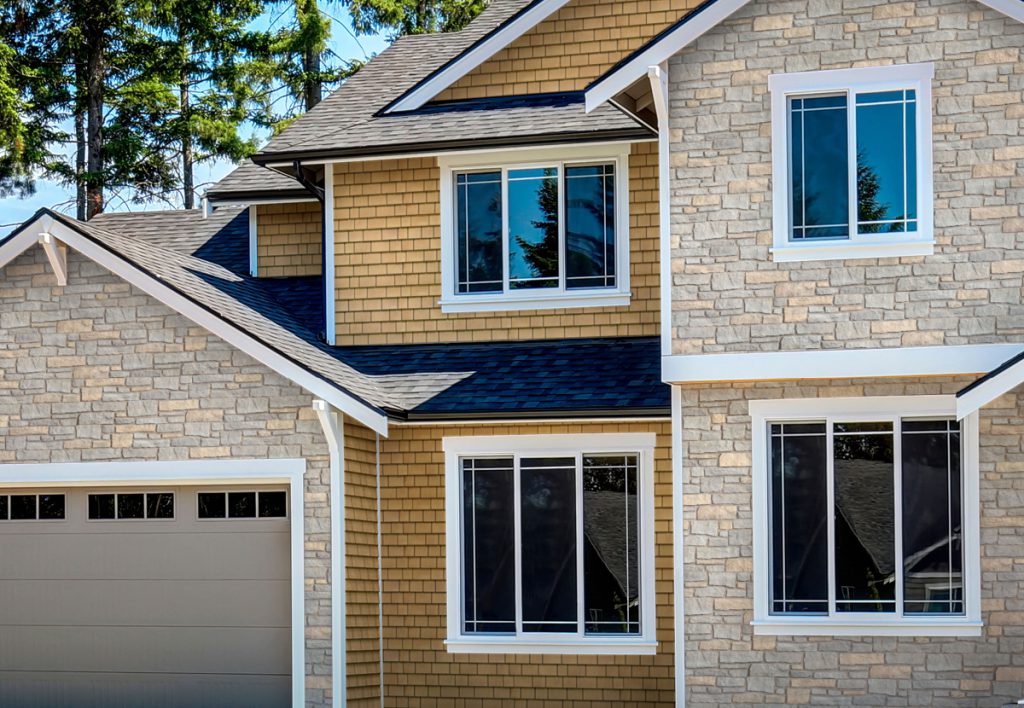 Nordic Mist TandoStone composite stone installed on a home exterior
